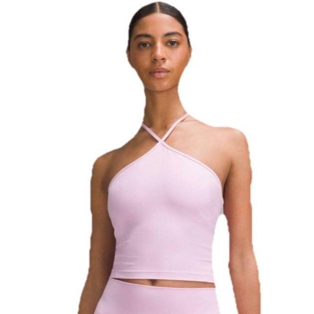 Lululemon Align Pink Strappy Longline Sports Bra Yoga Crop Top Size 2
